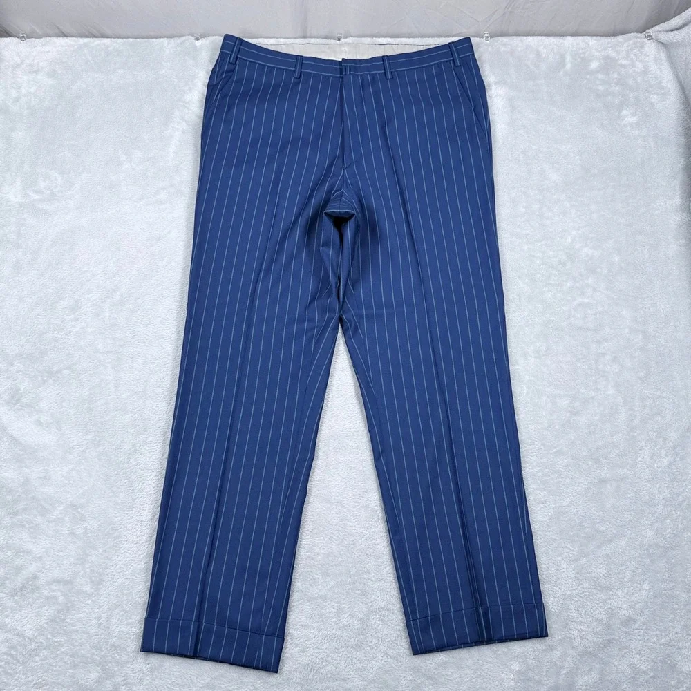 Brioni Colosse 3-Piece Suit Mens 40R Blue 100% Wool Pinstripe Blazer Vest Pants